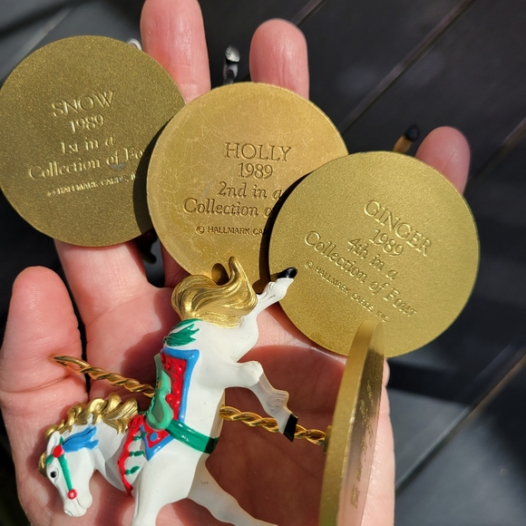 Hallmark 1989 Carousel Horse Christmas Ornaments (4) ~ GUC - Picture 2 of 16